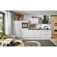 KÜCHENLEERBLOCK PN 80 370 cm  in Graphitfarben, Hellgrau  - Edelstahlfarben/Hellgrau, Design, Holzwerkstoff/Metall (370cm) - Pino