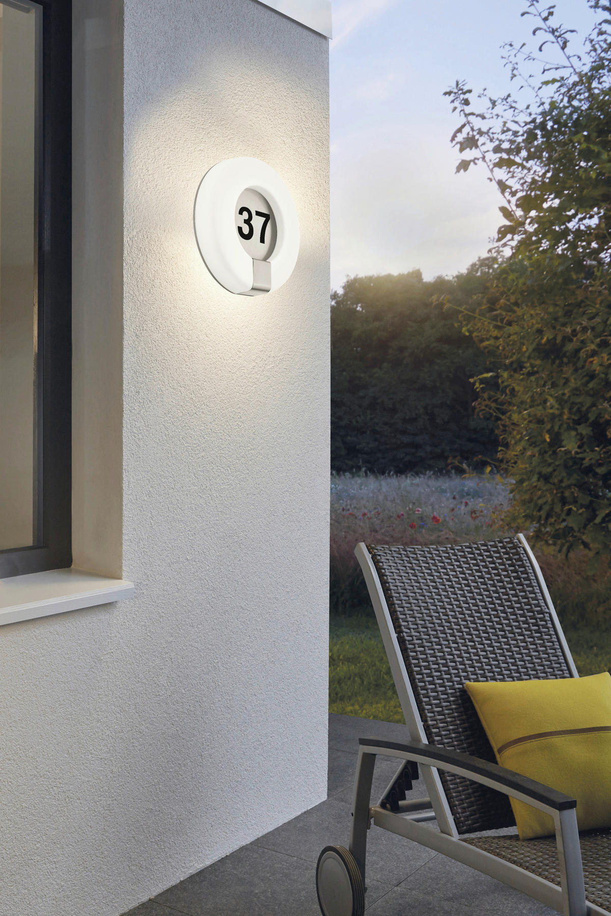 AUßENWANDLEUCHTE 30/7 cm  - Edelstahlfarben/Weiß, Design, Kunststoff (30/7cm) - Eglo