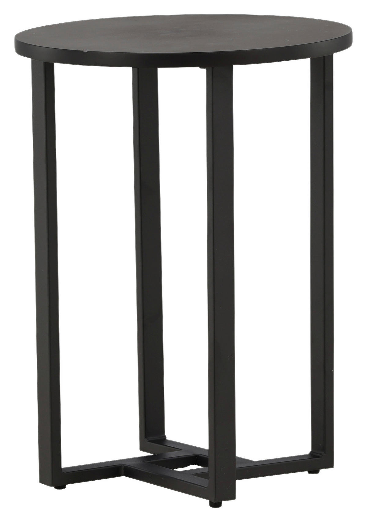 COUCHTISCH furniert 40/40/55 cm rund Schwarz  - Schwarz, Design, Holzwerkstoff/Metall (40/40/55cm) - Livetastic