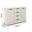SIDEBOARD  in 120/81/42 cm  - Chromfarben/Champagner, Design, Glas/Holzwerkstoff (120/81/42cm) - Xora