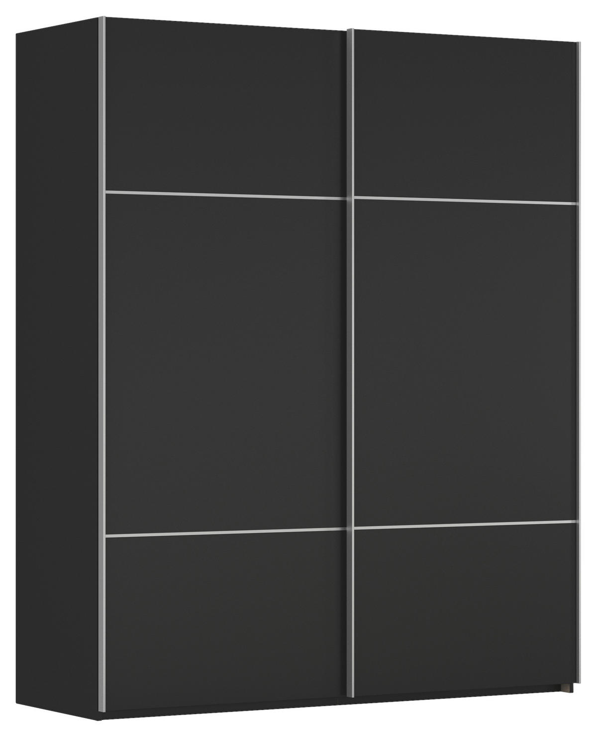 SCHWEBETÜRENSCHRANK Schwarz  - Alufarben/Schwarz, Konventionell, Holzwerkstoff/Metall (181/223/68cm) - Novel