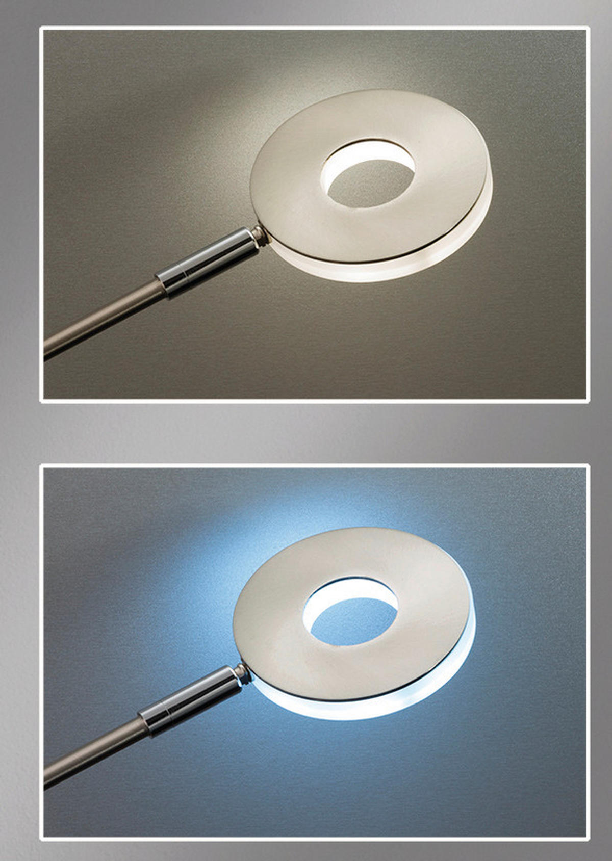 LED-STEHLEUCHTE - Weiss/Nickelfarben, Design, Metall (35/180cm) - Fischer & Honsel