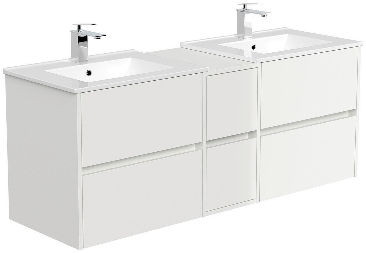KOPALNICA  bela, visoki sijaj  - bela/visoki sijaj, Trend, steklo/leseni material (150cm) - MID.YOU