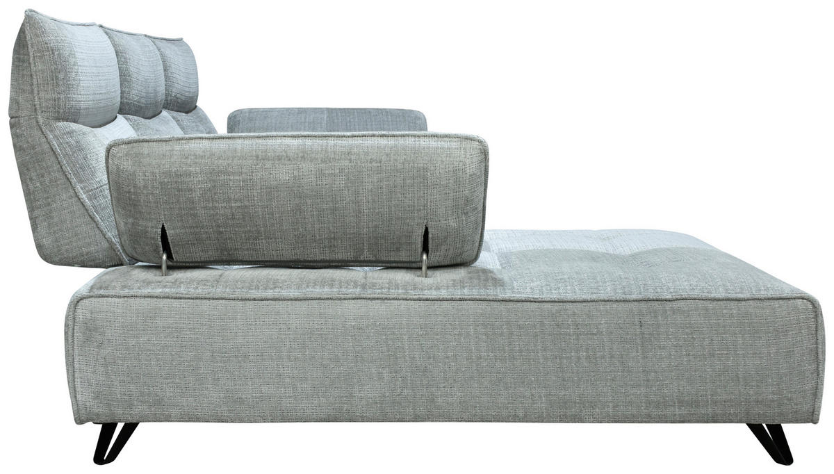 ECKSOFA Hellgrau Chenille  - Hellgrau/Schwarz, Design, Kunststoff/Textil (162/314cm) - Livetastic