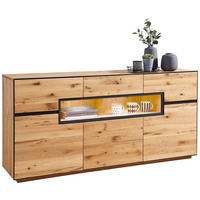 SIDEBOARD KELIO 180/85/42 cm 3 Schublade(n)  - Eichefarben/Anthrazit, Natur, Holz/Metall (180/85/42cm) - Linea Natura