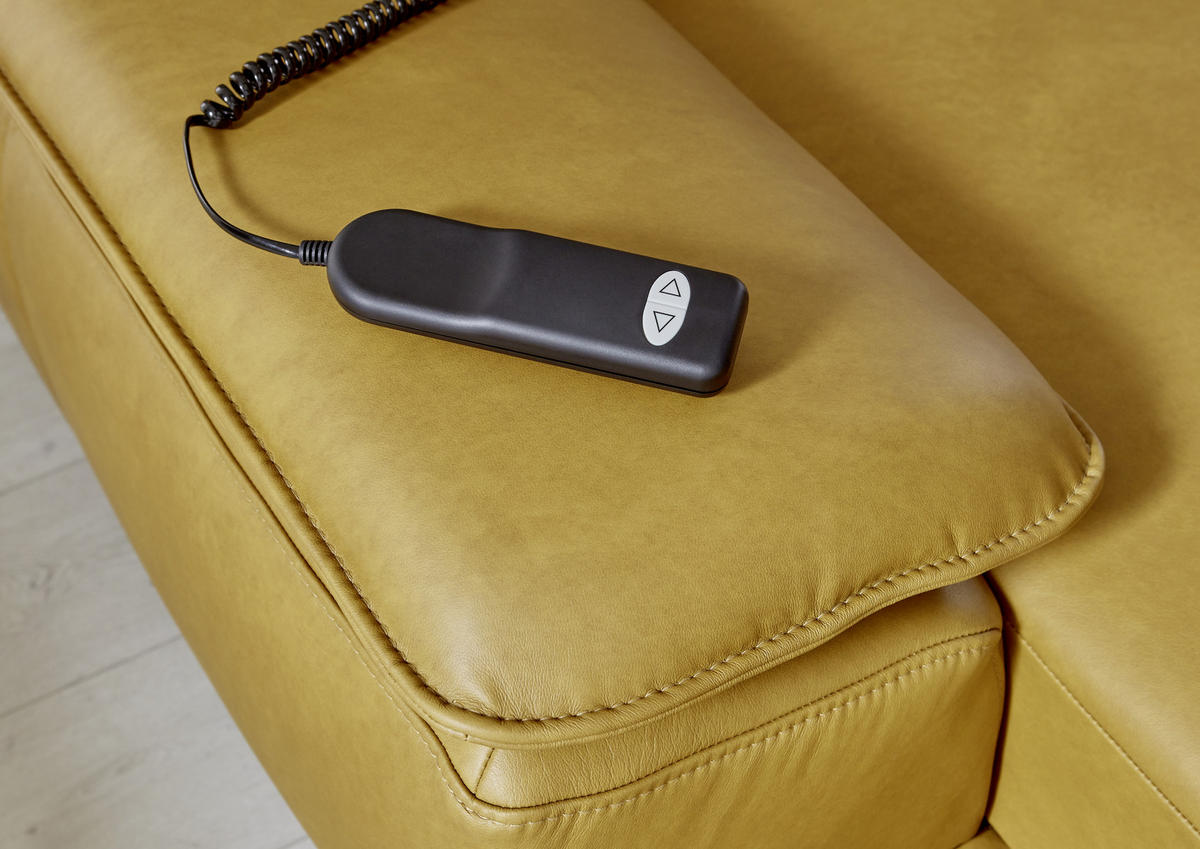 ECKSOFA in Echtleder Hellbraun  328/193 cm  - Hellbraun/Schwarz, Design, Leder/Metall (328/193cm) - Dieter Knoll