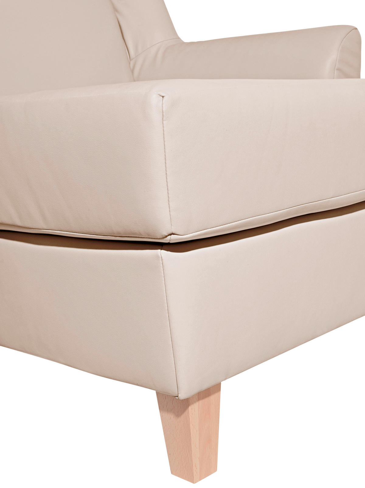XXL-SESSEL in Lederlook Beige  - Beige/Naturfarben, Modern, Holz/Holzwerkstoff (136/107/142cm) - Max Winzer