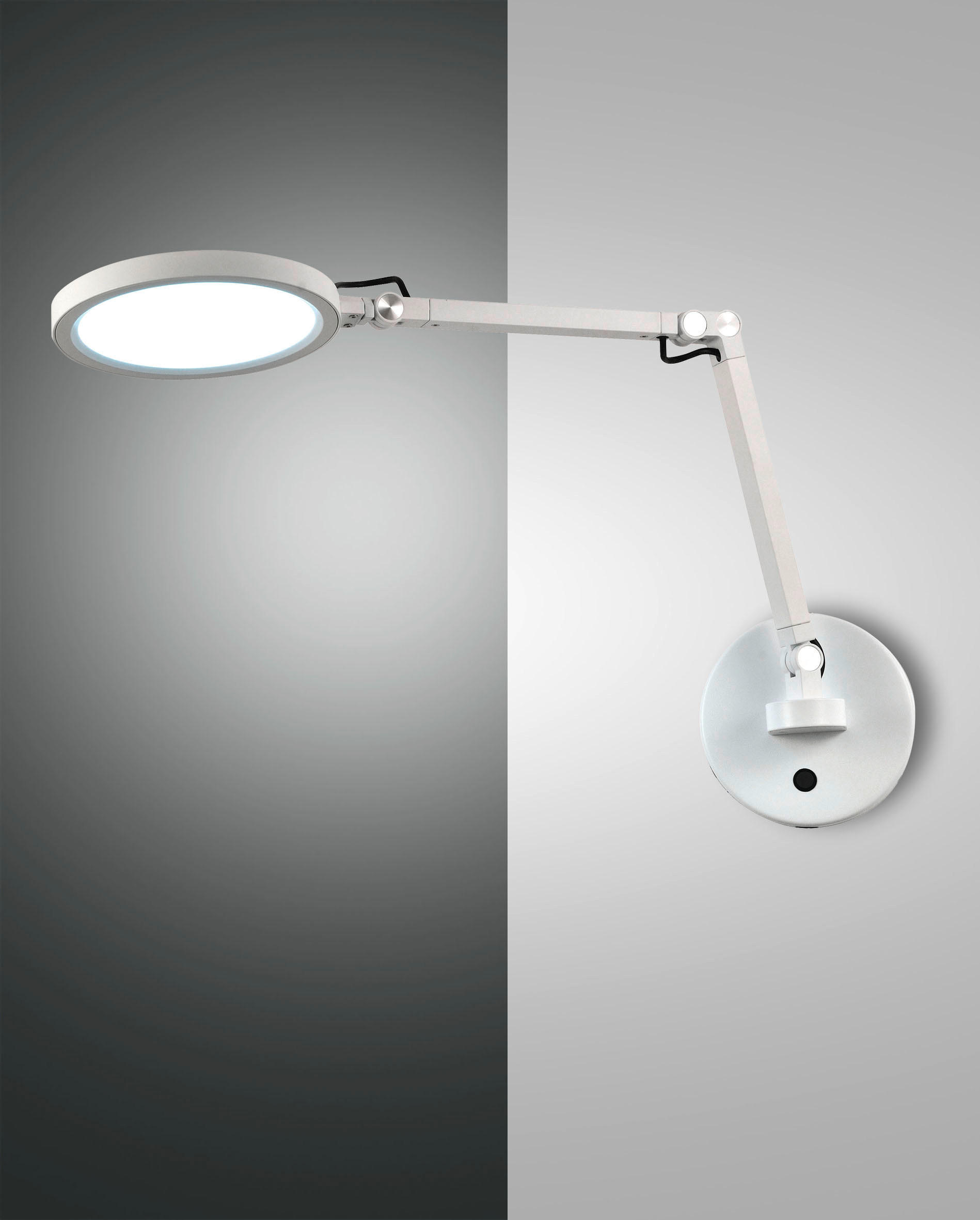LED-WANDLEUCHTE Regina 12/max 45/max 64 cm   - Weiß, Design, Metall (12/max 45/max 64cm) - Fabas Luce