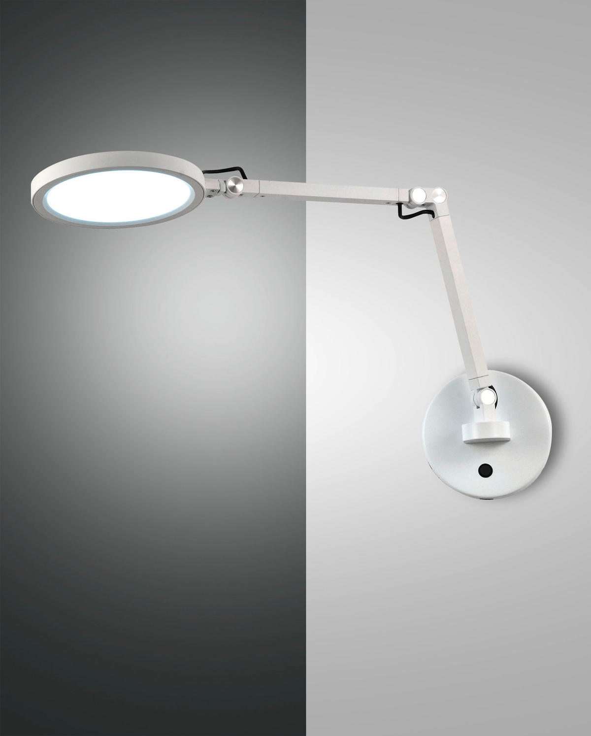 LED-WANDLEUCHTE Regina 12/max 45/max 64 cm   - Weiß, Design, Metall (12/max 45/max 64cm) - Fabas Luce