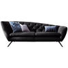 CHESTERFIELD-SOFA in Mikrofaser Schwarz  - Schwarz, Design, Textil/Metall (223/84/90cm) - Pure Home Lifestyle