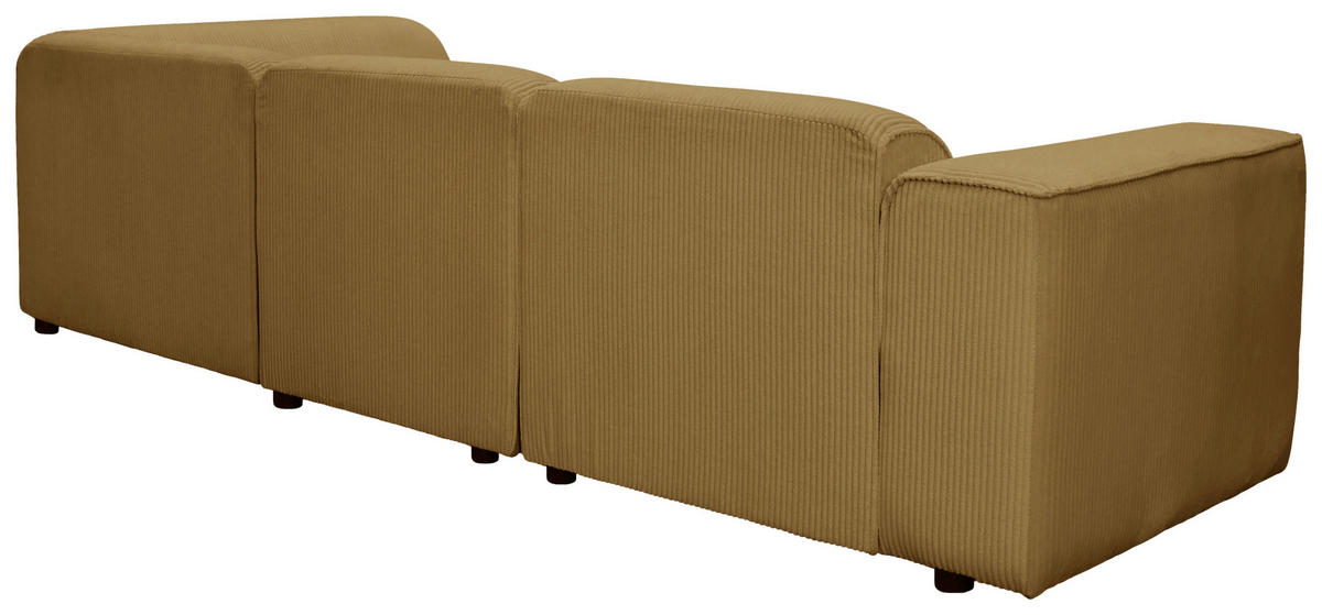 ECKSOFA ANTHONY Gelb Cord  - Gelb/Schwarz, Design, Kunststoff/Textil (275/163cm) - MID.YOU