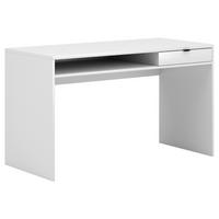 PÍSACÍ STÔL, biela, 130/60/76 cm - čierna/biela, Design, kompozitné drevo/plast (130/60/76cm) - MID.YOU