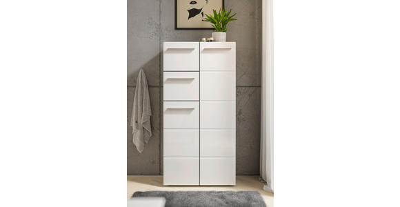 MIDISCHRANK 60/121/31 cm  - Chromfarben/Weiß Hochglanz, KONVENTIONELL, Holzwerkstoff/Kunststoff (60/121/31cm) - Xora