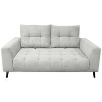 BIGSOFA Cord Hellgrau  - Hellgrau/Schwarz, KONVENTIONELL, Textil/Metall (246/100/116cm) - Carryhome