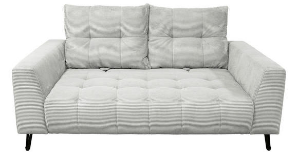 BIGSOFA  in Cord Hellgrau  - Hellgrau/Schwarz, KONVENTIONELL, Textil/Metall (246/100/116cm) - Carryhome