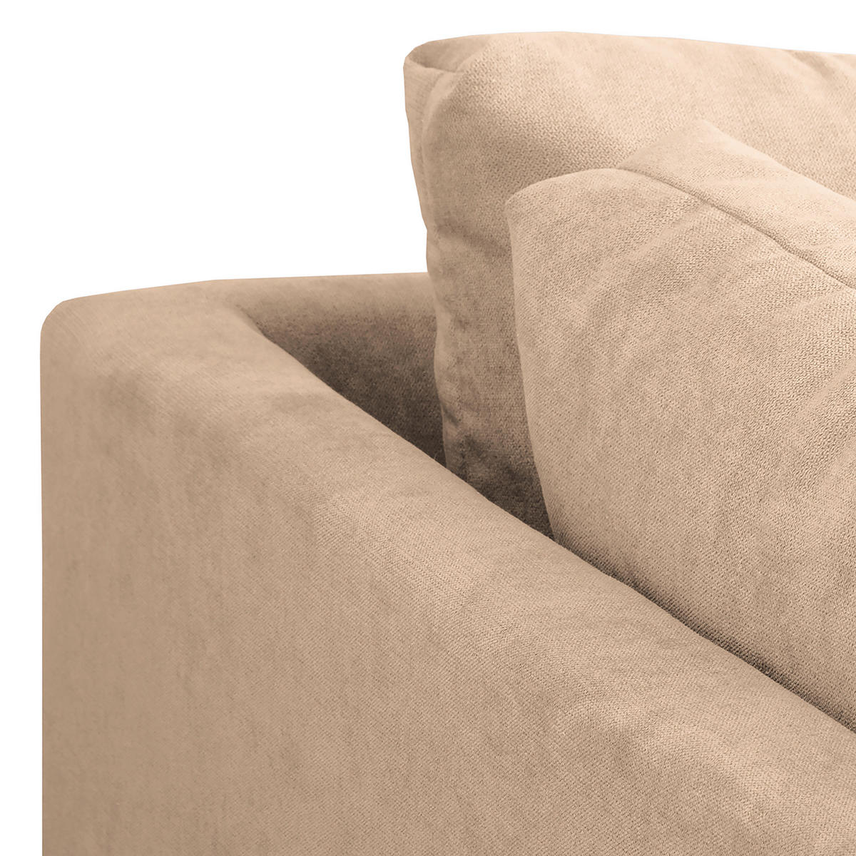 ECKSOFA Ariella Creme Mikrofaser  - Creme/Naturfarben, Design, Holz/Textil (161/231cm) - Livetastic