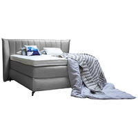 BOXSPRINGBETT 200/220 cm  in Naturfarben  - Schwarz/Naturfarben, KONVENTIONELL, Holz/Textil (200/220cm) - Sjöholm