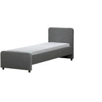POLSTERBETT 90/200 cm  in Dunkelgrau  - Dunkelgrau/Schwarz, KONVENTIONELL, Holz/Textil (90/200cm) - Boxxx