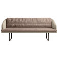SITZBANK 255/89/68 cm Velours, Flachgewebe Sandfarben, Hellbraun Metall  - Sandfarben/Hellbraun, Design, Textil/Metall (255/89/68cm) - Dieter Knoll