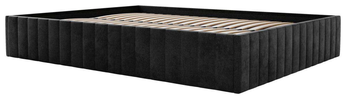 POLSTERBETT Bettkasten, Lattenrost 120/200 cm  in Schwarz  - Schwarz, Design, Holz/Textil (120/200cm) - Boxxx