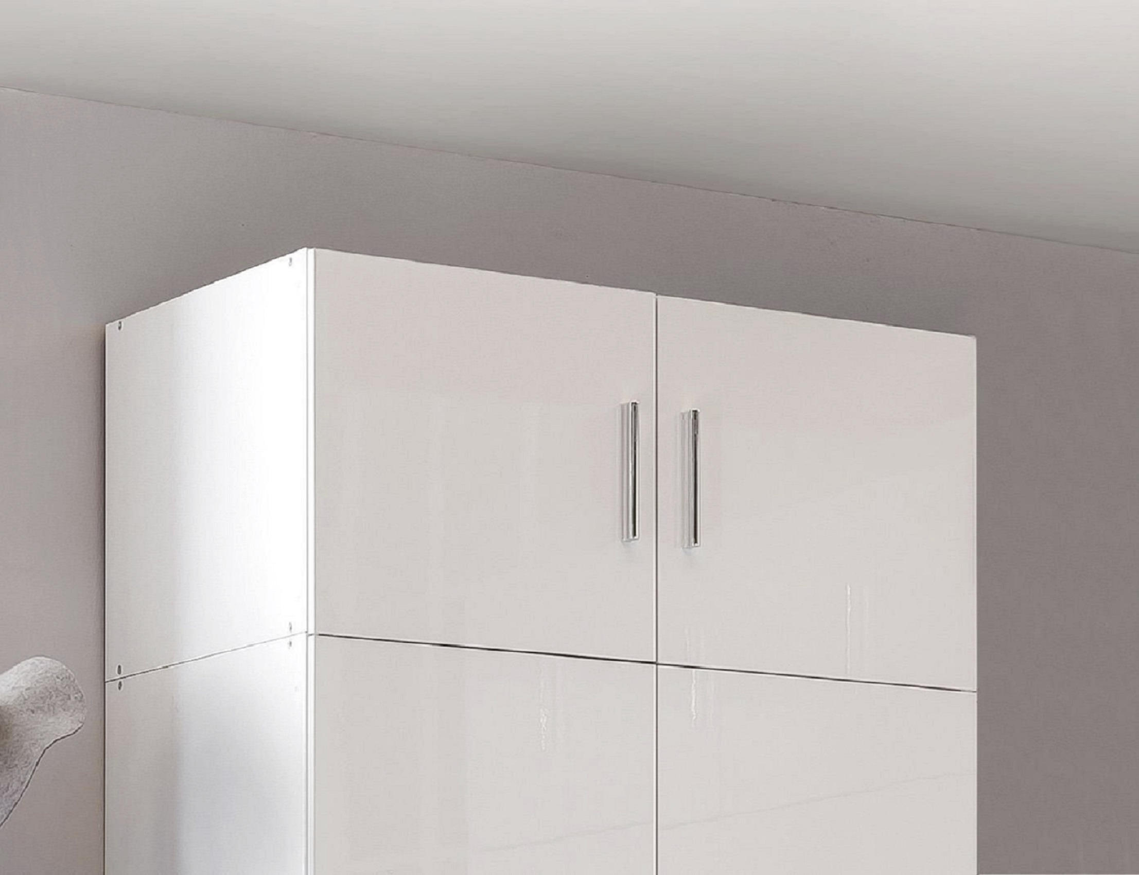 AUFSATZSCHRANK Weiß - Chromfarben/Weiß, KONVENTIONELL, Kunststoff (80/40/40cm) - Xora