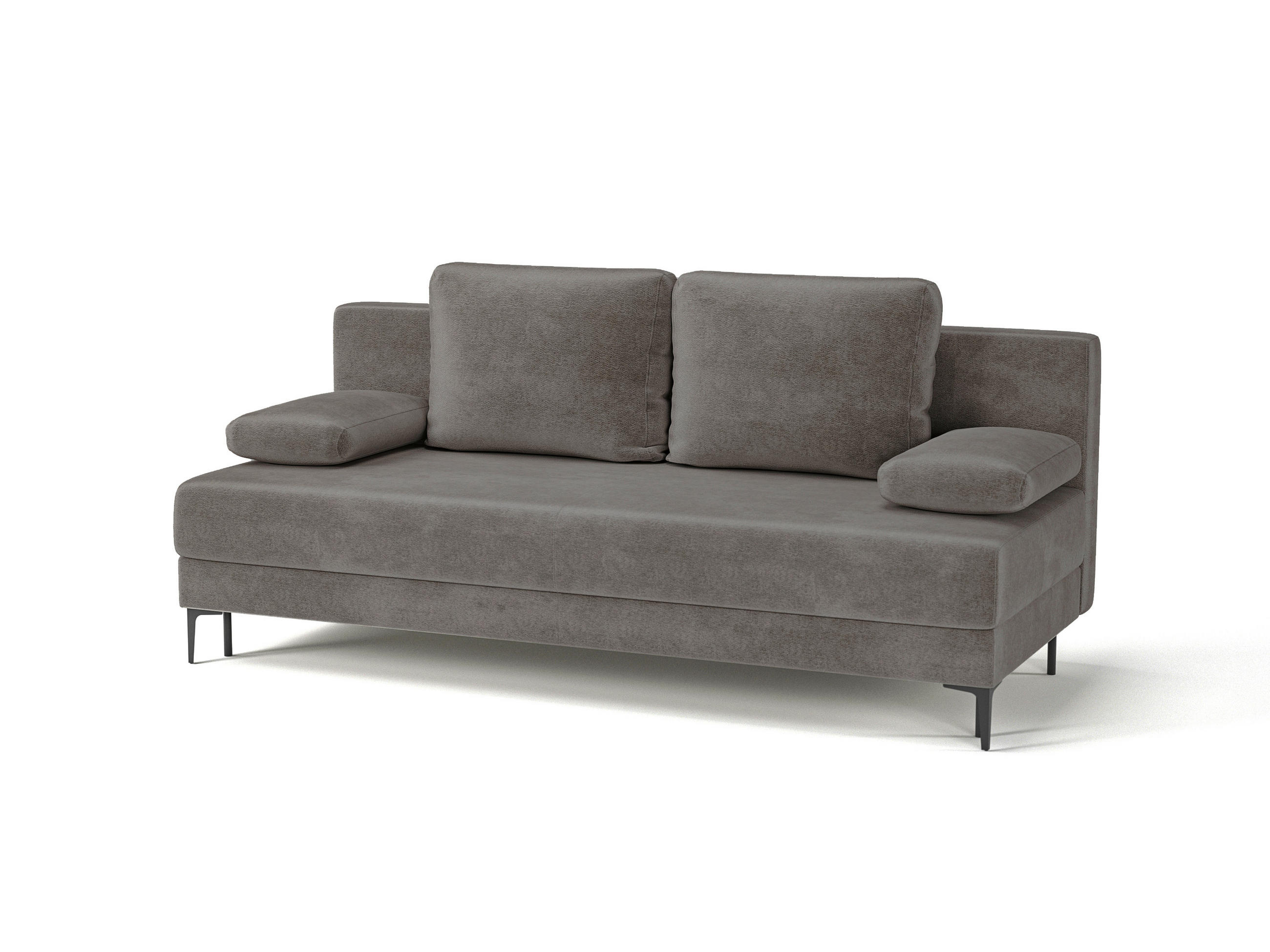 SCHLAFSOFA LEIPZIG in Velours Dunkelgrau  - Dunkelgrau/Schwarz, Design, Textil/Metall (200/78,5/88cm) - MID.YOU