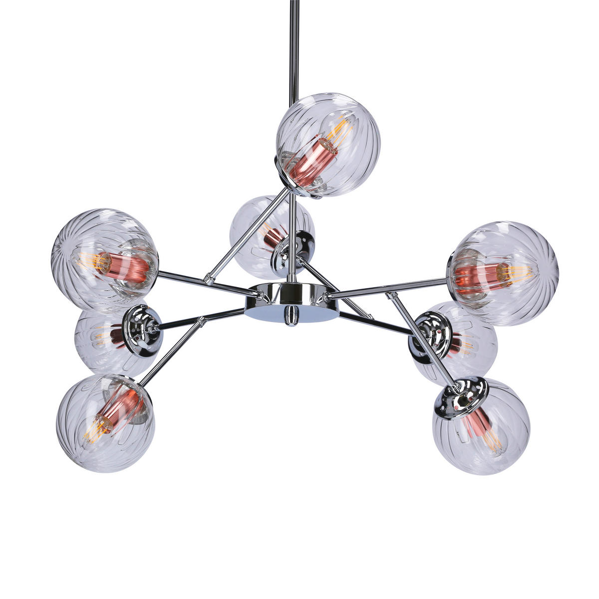 PENDELLEUCHTE 75/70 cm  - Chromfarben, Design, Metall (75/70cm)