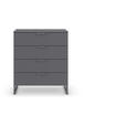 KOMMODE  in 80/92/42 cm  - Dunkelgrau, Design, Holzwerkstoff/Metall (80/92/42cm) - Carryhome