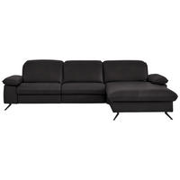 ECKSOFA  Echtleder Schwarzbraun  - Schwarzbraun/Schwarz, Design, Leder/Metall (307/169cm) - Beldomo Premium