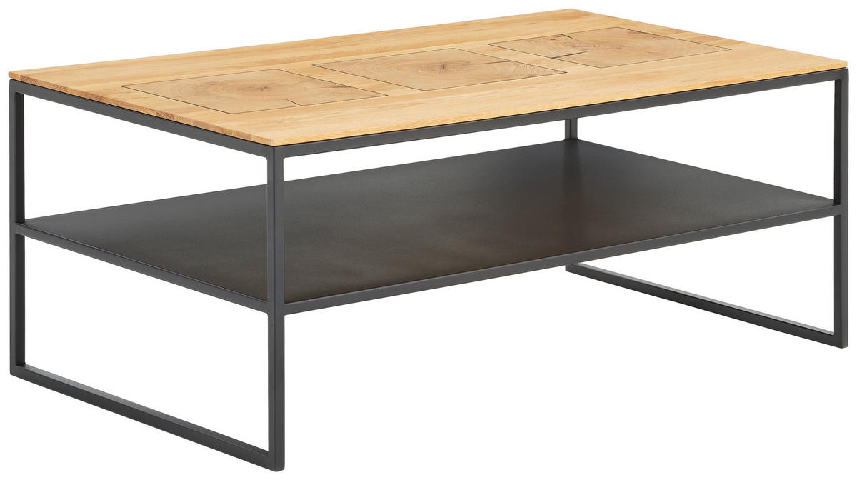 COUCHTISCH Holz 100/60/41 cm  - Wildeiche/Schwarz, Design, Holz/Metall (100/60/41cm) - Johann Jakob