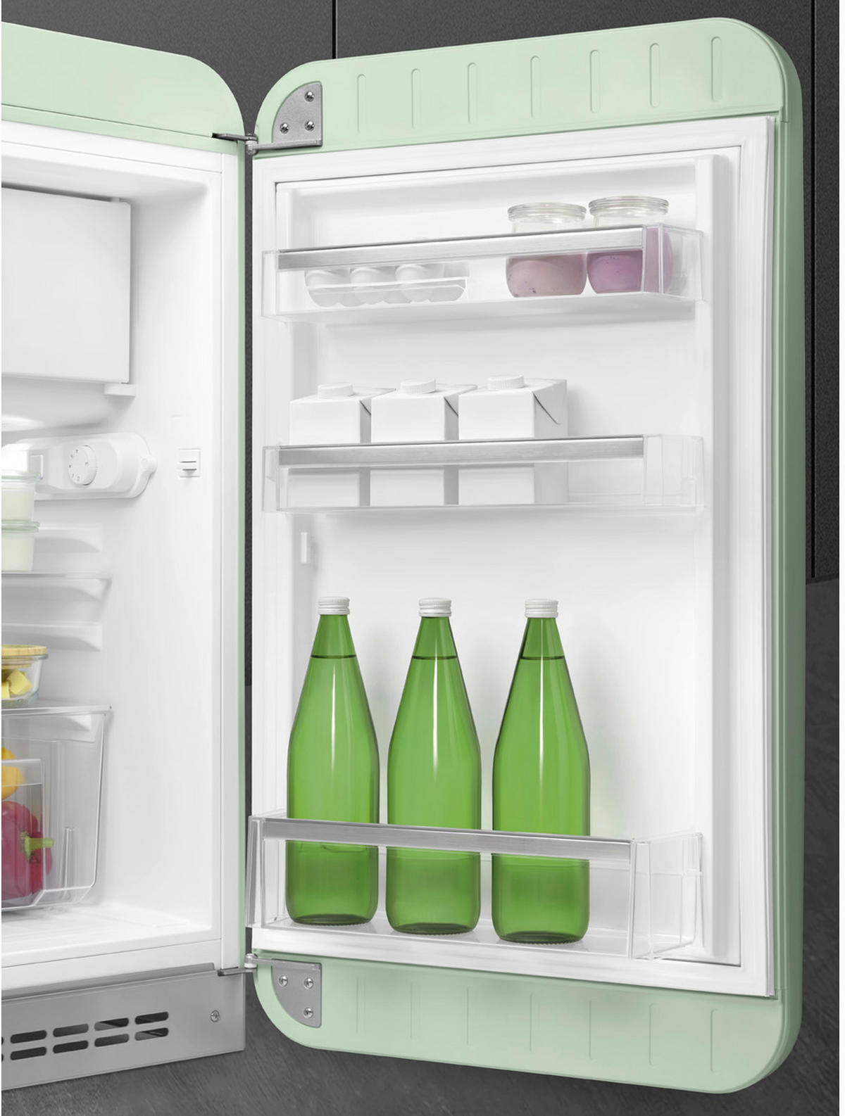 KÜHLSCHRANK 54,5/97-98/70,1 cm  - Pastellgrün, Basics, Glas/Metall (54,5/97-98/70,1cm) - SMEG