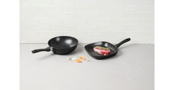 PFANNENSET Aluminium 2-teilig  - Schwarz/Weiß, Basics, Kunststoff/Metall (28+28cm) - Homeware Profession.