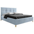POLSTERBETT Lattenrost, Bettkasten Hellblau 140/220 cm  - Buchefarben/Hellblau, KONVENTIONELL, Holz/Textil (140/220cm) - Carryhome