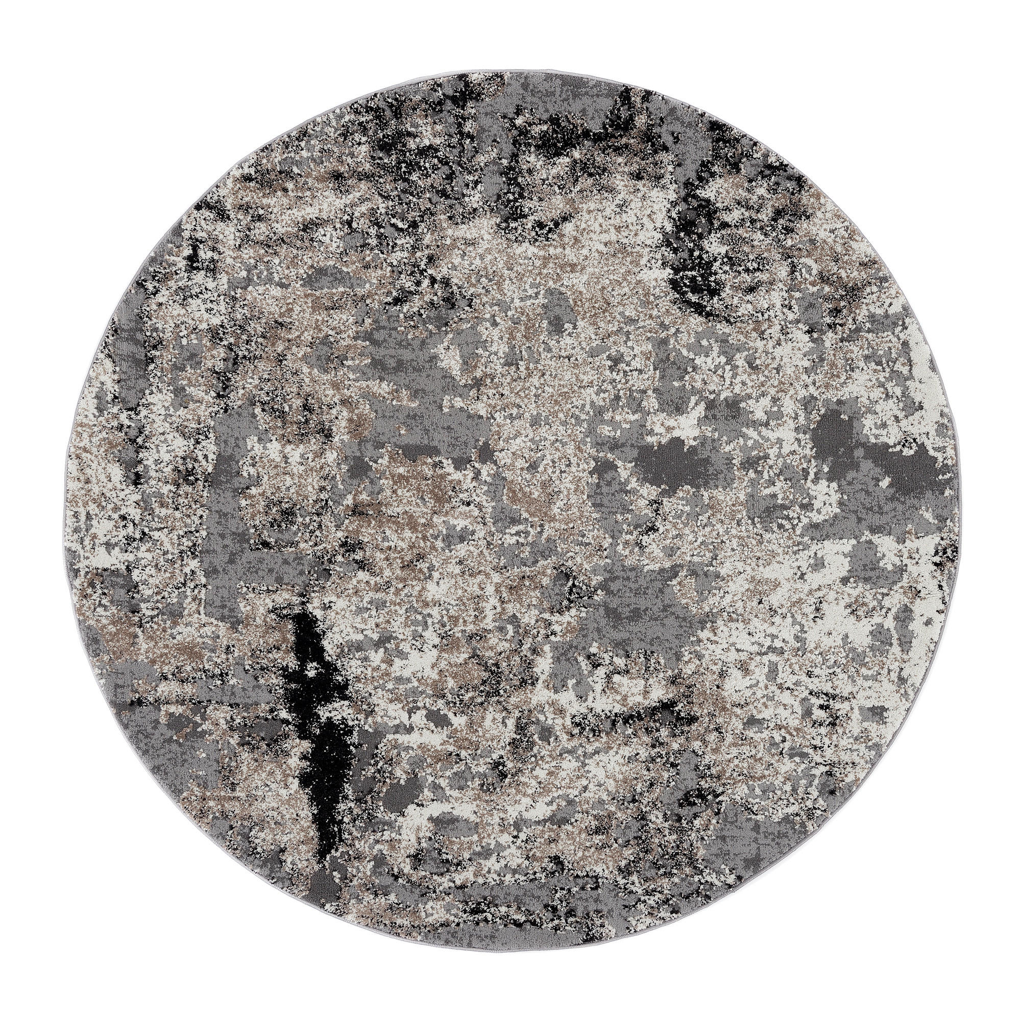 Webteppich Hellgrau Timeline Quantum Ø 120 cm Hellgrau  