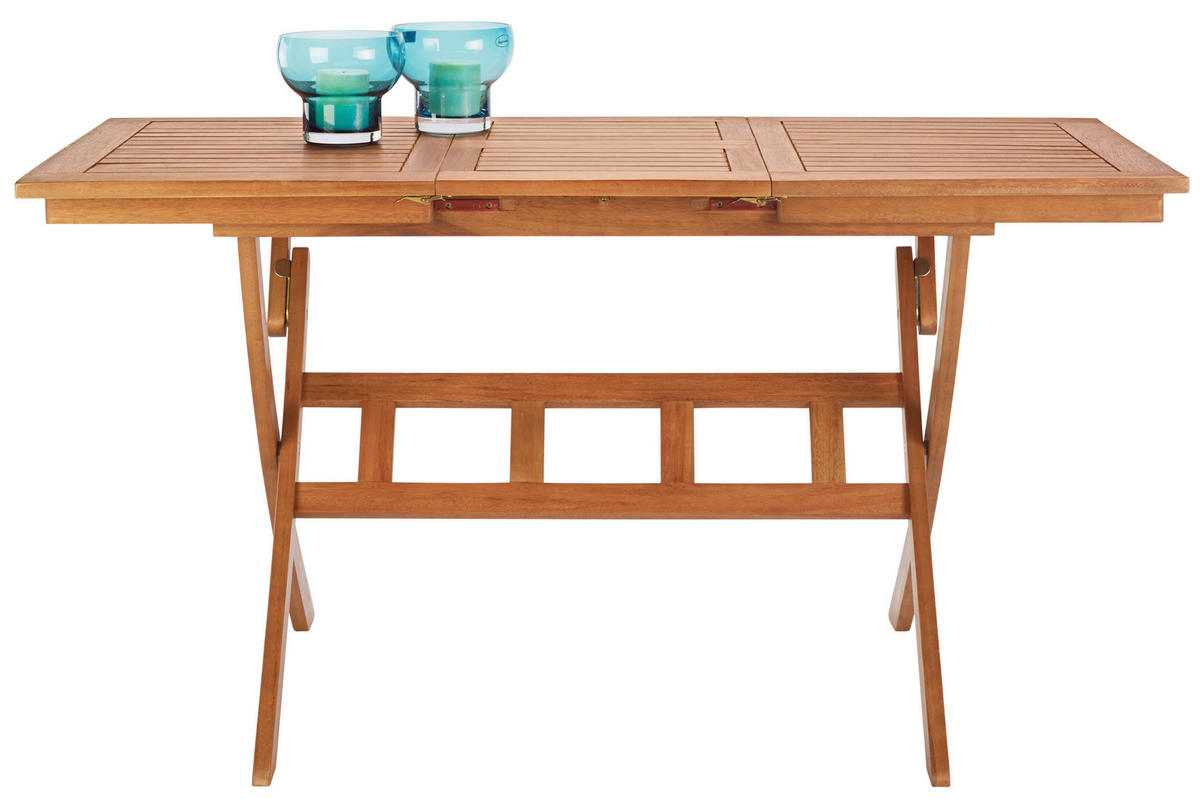 SKLOPIVI STO ZA BAŠTU 100(140)/70/74 cm  - boja tikovine, Romantično / Seoski, drvo (100(140)/70/74cm) - Ambia Garden