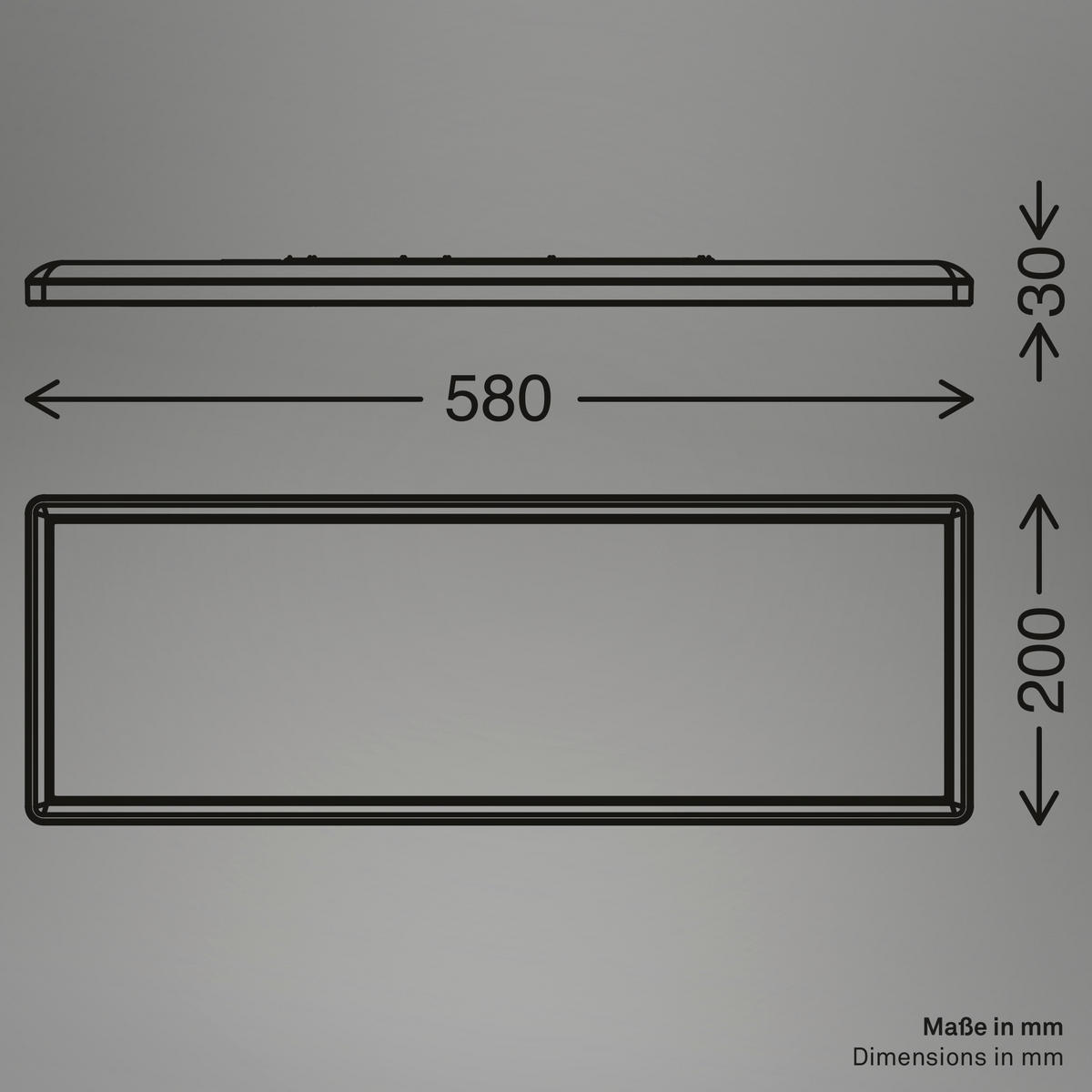 LED-PANEEL 58/20/3 cm  - Weiß, Design, Kunststoff (58/20/3cm)