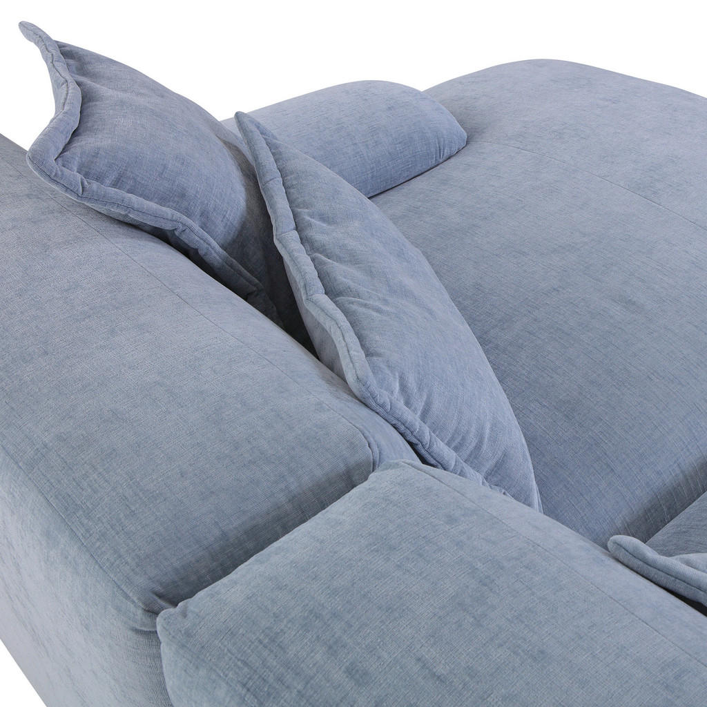Thumbnail - Carryhome Ecksofa, Blau, Textil, 2-3-Sitzer, Füllung: Polyetherschaumkern, Ottomane rechts, L-Form, 274x174 cm, Stoffaus...