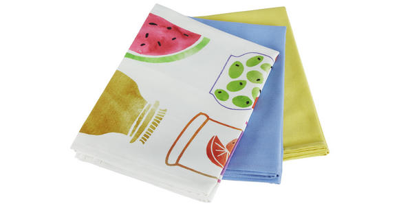 GESCHIRRTUCH-SET 3-teilig Gelb, Multicolor, Türkis - Türkis/Gelb, Design, Textil (60/78cm) - Esposa