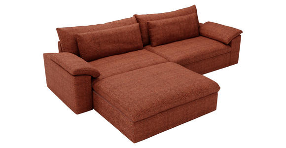 ECKSOFA  in Webstoff Rostfarben  198/306 cm  - Rostfarben/Schwarz, MODERN, Kunststoff/Textil (198/306cm) - Carryhome