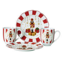 SET KROŽNIKOV  CHRISTMAS LOVE  - rdeča/bela, Basics, keramika (15,3/23,5/23,5cm) - Hutschenreuther