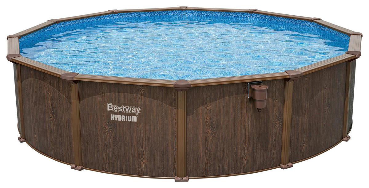 POOL SET 56384 460/132 cm  - Blau/Dunkelbraun, KONVENTIONELL, Kunststoff/Metall (460/132cm) - Bestway