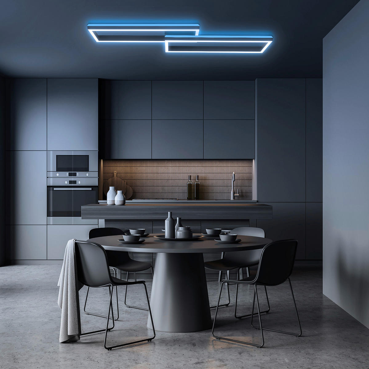 LED-DECKENLEUCHTE 119,5/27,5/10 cm   - Schwarz, Design, Kunststoff/Metall (119,5/27,5/10cm)