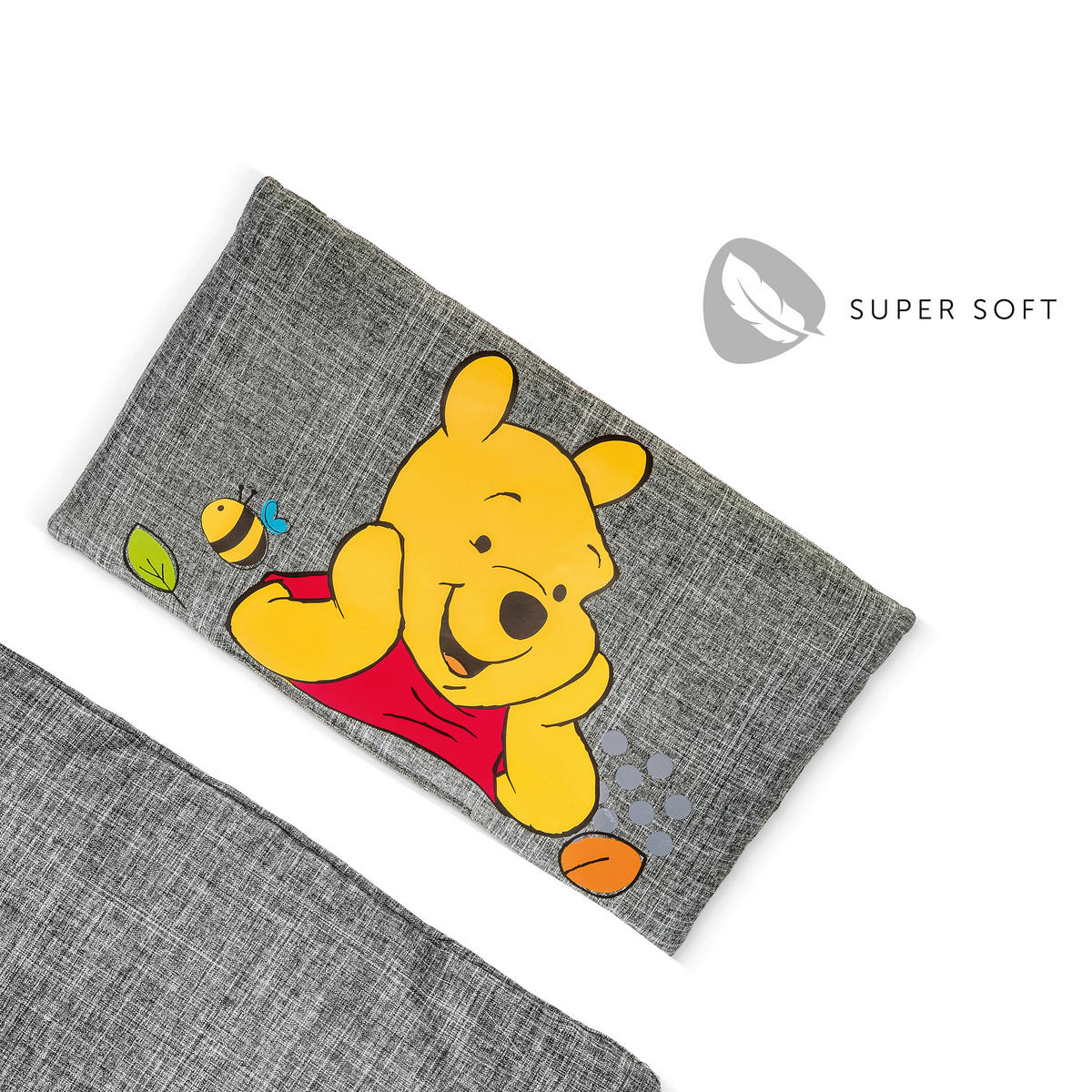 HOCHSTUHLEINLAGE HIGHCHAIR POOH  - Grau, Basics, Kunststoff/Textil (25/44cm) - Hauck