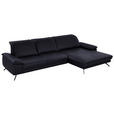 ECKSOFA Rivello in Echtleder Schwarz  328/193 cm  - Schwarz, Design, Leder/Metall (328/193cm) - Dieter Knoll