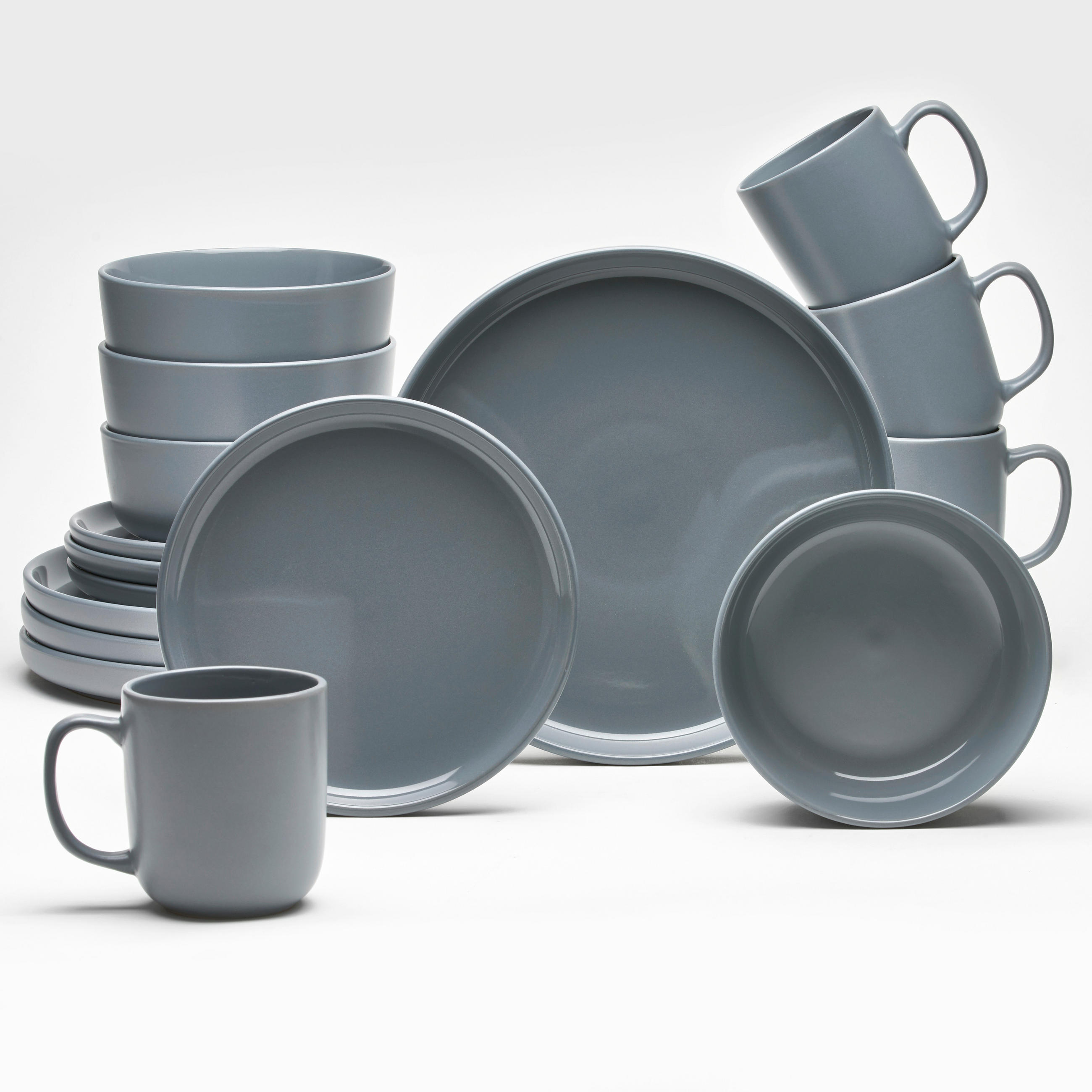 KOMBISERVICE Anthrazit Linz 16-teilig 4 Personen  - Anthrazit, Basics, Keramik - Van Well