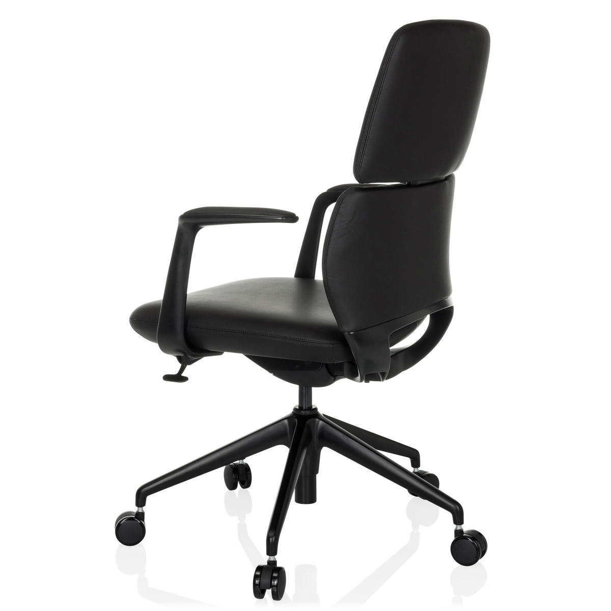 DREHSTUHL  - Schwarz, MODERN, Leder/Kunststoff (62/98-108/60cm) - MID.YOU
