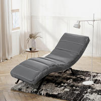 RELAXLIEGE SWING Samt Anthrazit  - Anthrazit/Schwarz, Design, Textil/Metall (65/65-95/171cm) - Livetastic