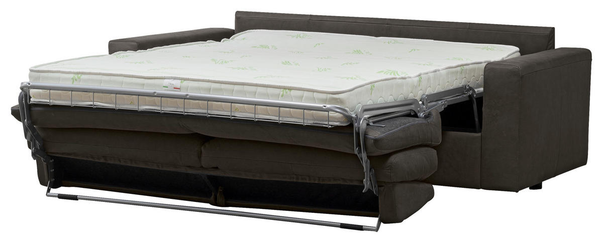 SCHLAFSOFA Schwarz Echtleder  - Schwarz, KONVENTIONELL, Leder/Kunststoff (198/84/98cm) - Novel