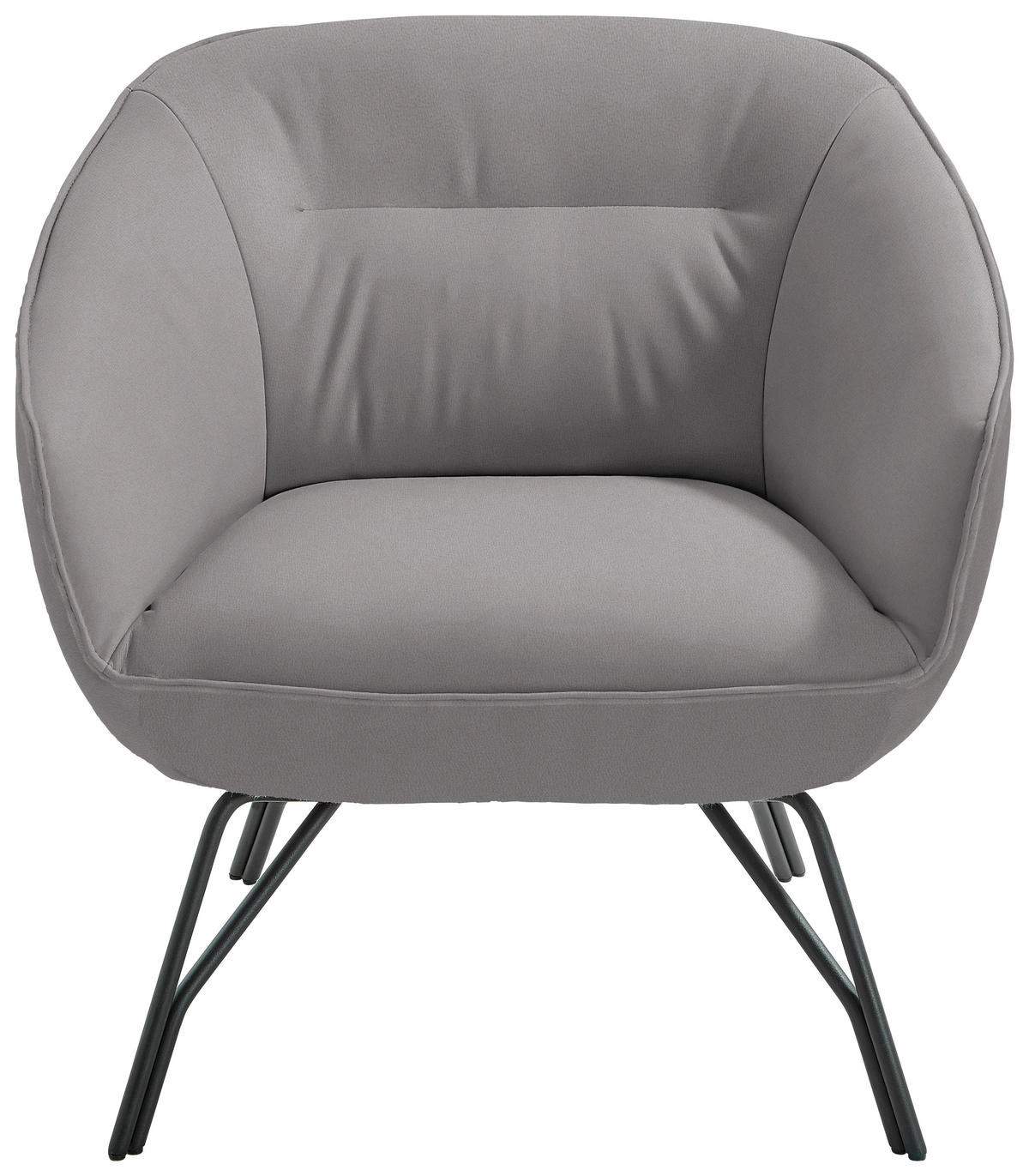 COCKTAILSESSEL - Anthrazit/Hellgrau, Design, Leder/Metall (76/80/73cm) - Joop!