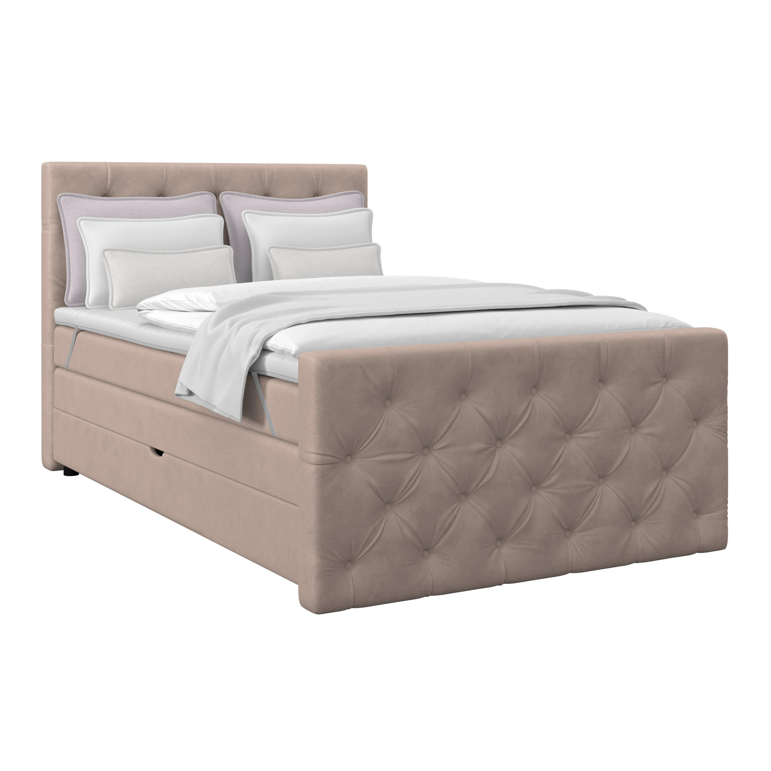 Boxspringbett Elio Beige 140x200 cm H2